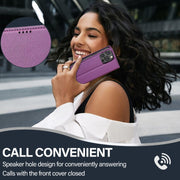 For iPhone 16 Pro Max LC.IMEEKE L1 Series Frosted Fine Texture PU Phone Case(Purple)