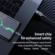 NILLKIN 100W USB-C/Type-C to USB-C/Type-C Small Magnetic Coil Fast Charging Data Cable, Length: 1m(Black)