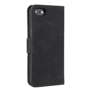 For iPhone 16e Nail Skin Feel Stitching Calf Texture Leather Phone Case(Black)