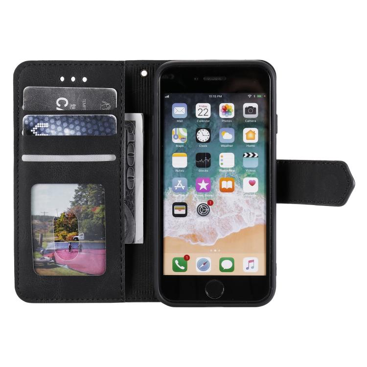 For iPhone 16e Nail Skin Feel Stitching Calf Texture Leather Phone Case(Black)