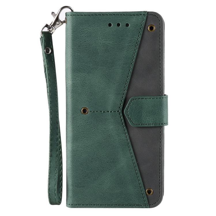 For iPhone 16e Nail Skin Feel Stitching Calf Texture Leather Phone Case(Green)