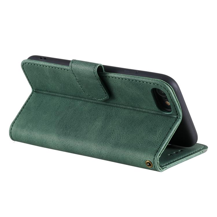 For iPhone 16e Nail Skin Feel Stitching Calf Texture Leather Phone Case(Green)