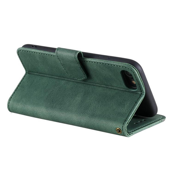 For iPhone 16e Nail Skin Feel Stitching Calf Texture Leather Phone Case(Green)