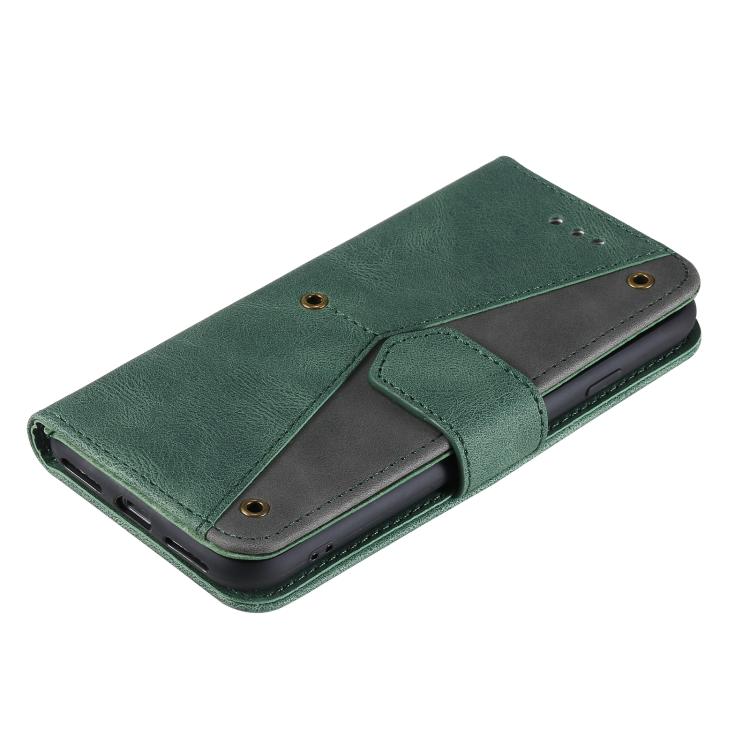 For iPhone 16e Nail Skin Feel Stitching Calf Texture Leather Phone Case(Green)
