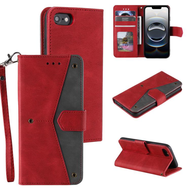For iPhone 16e Nail Skin Feel Stitching Calf Texture Leather Phone Case(Red)