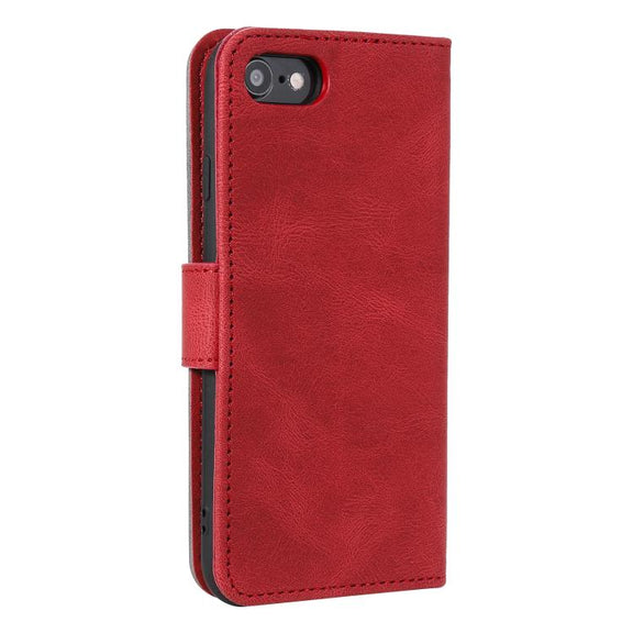 For iPhone 16e Nail Skin Feel Stitching Calf Texture Leather Phone Case(Red)