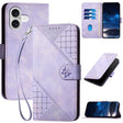 For iPhone 17 YX0080 Grid Butterfly Embossed Pattern Flip Leather Phone Case with Lanyard(Light Purple) - free shipping - PMc TechLife - Order now!