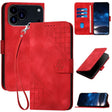 For iPhone 17 Pro Max YX0080 Grid Butterfly Embossed Pattern Flip Leather Phone Case with Lanyard(Red) - free shipping - PMc TechLife - Order now!