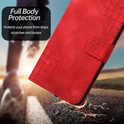For iPhone 17 Pro Max YX0080 Grid Butterfly Embossed Pattern Flip Leather Phone Case with Lanyard(Red)