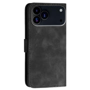 For iPhone 17 Pro Max YX0080 Grid Butterfly Embossed Pattern Flip Leather Phone Case with Lanyard(Black)