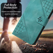 For iPhone 17 Pro YX0080 Grid Butterfly Embossed Pattern Flip Leather Phone Case with Lanyard(Light Blue)