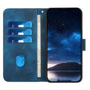 For Google Pixel 9 / 9 Pro YX0080 Grid Butterfly Embossed Pattern Flip Leather Phone Case with Lanyard(Dark Blue)