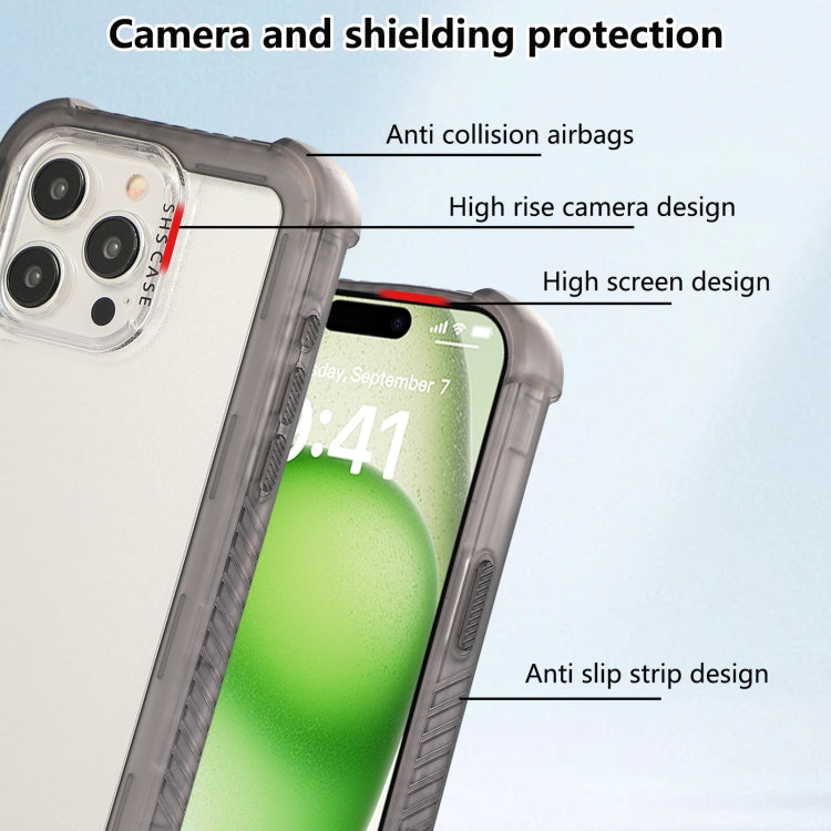 For iPhone 16 Pro Transparent Matte TPU Hybrid PC 3-in-1 Phone Case(Grey)