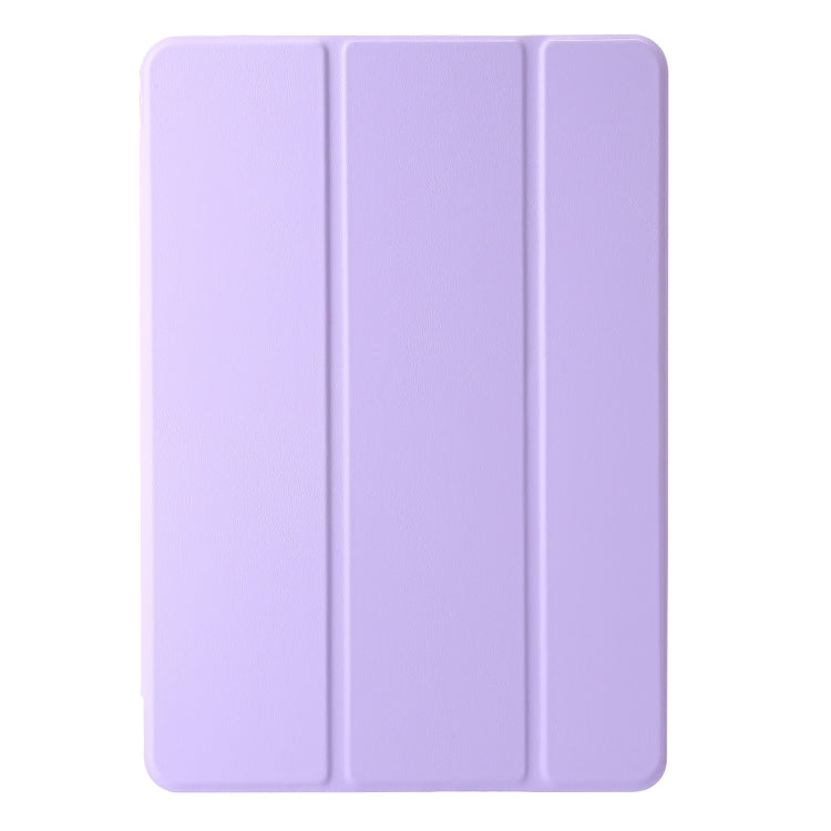 For Huawei Matepad SE 11 2024 Clear Acrylic 3-Fold Leather Tablet Case(Purple)