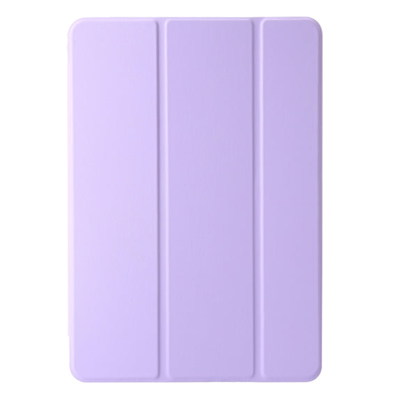 For Huawei Matepad SE 11 2024 Clear Acrylic 3-Fold Leather Tablet Case(Purple)