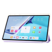 For Huawei Matepad SE 11 2024 Clear Acrylic 3-Fold Leather Tablet Case(Purple)