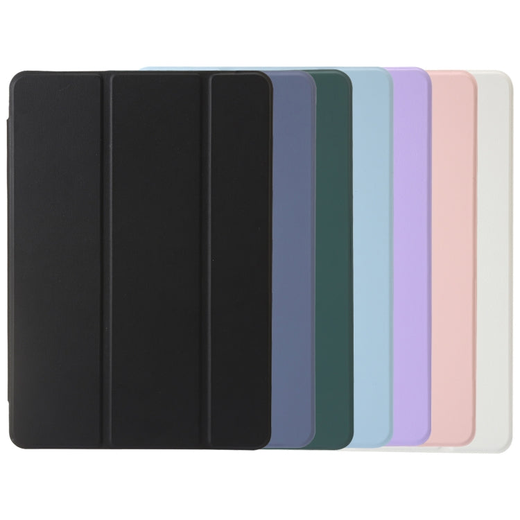 For Huawei Matepad SE 11 2024 Clear Acrylic 3-Fold Leather Tablet Case(Purple)