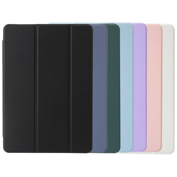 For Huawei Matepad SE 11 2024 Clear Acrylic 3-Fold Leather Tablet Case(Purple)