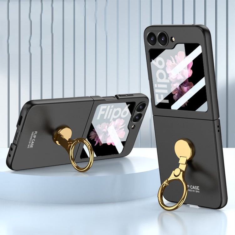 For Samsung Galaxy Z Flip6 / Flip7 FE GKK Integrated Ultra-thin Triaxial Ring Holder PC Phone Case(Black)