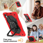 For Huawei MatePad Air 12 2024 Contrast Color Robot Silicone Hybrid PC Tablet Case(Red Black)