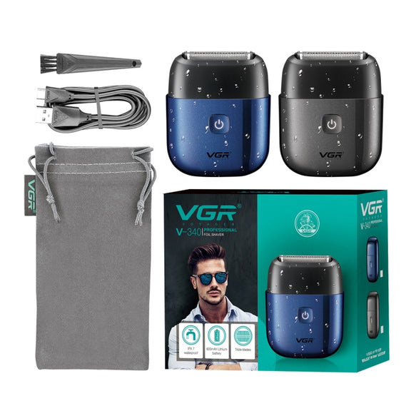 VGR V-340 5W USB Mini Portable Reciprocating Electric Shaver(Black)