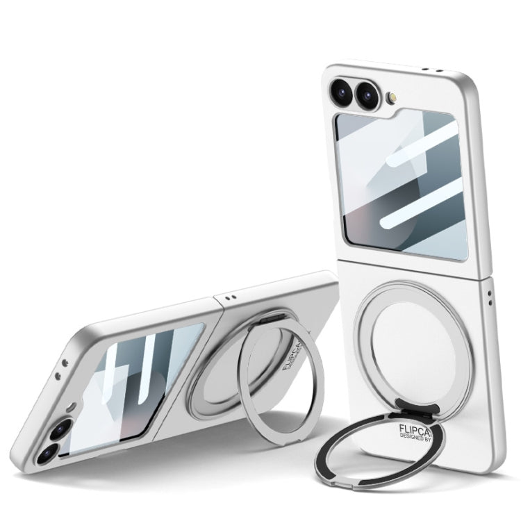 For Samsung Galaxy Z Flip6 / Flip7 FE GKK Integrated Ultra-thin MagSafe Phone Case with Ring Holder(Silver)