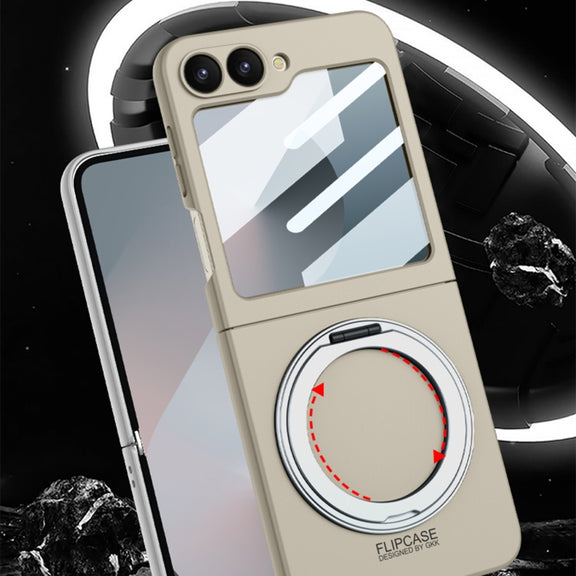 For Samsung Galaxy Z Flip6 / Flip7 FE GKK Integrated Ultra-thin MagSafe Phone Case with Ring Holder(Silver)
