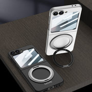 For Samsung Galaxy Z Flip6 / Flip7 FE GKK Integrated Ultra-thin MagSafe Phone Case with Ring Holder(Silver)