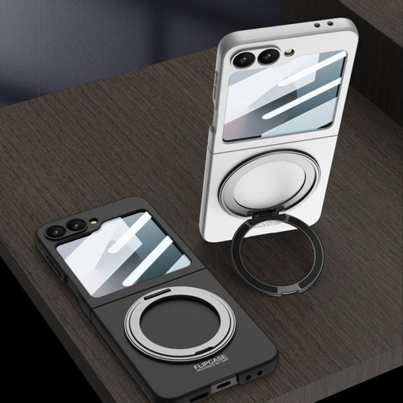 For Samsung Galaxy Z Flip6 / Flip7 FE GKK Integrated Ultra-thin MagSafe Phone Case with Ring Holder(Silver)