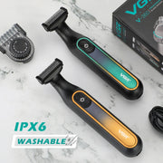VGR V-360 5W USB Digital Display Electric T-shaped Shaver(Green)