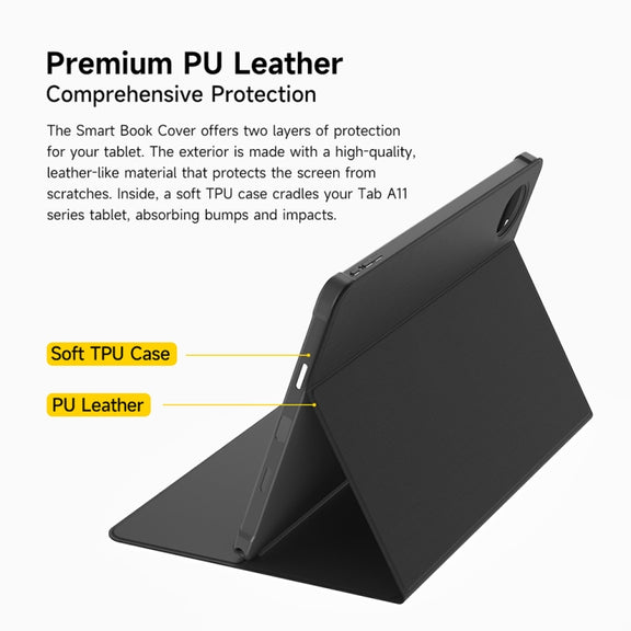 Ulefone Smart Book Cover PU Leather Case For Tab A11 Pro(Grey)