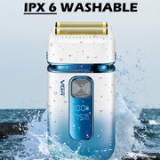 VGR V-362 5W USB Reciprocating Electric Shaver Bald Head Hair Clipper(Sky Blue)