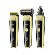VGR V-366 5W USB 3 in 1 Nose Hair Care LCD Digital Display Electric Shaver(Yellow)