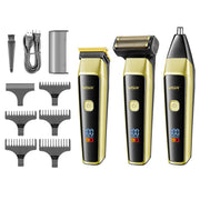 VGR V-366 5W USB 3 in 1 Nose Hair Care LCD Digital Display Electric Shaver(Yellow)