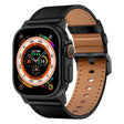 For Apple Watch Ultra 2 49mm Wilderness Top-grain Leather Watch Band(Black Connector Black) - Watch Bands by PMC TechLife | Online Shopping South Africa | PMC TechLife | Buy Now Pay Later Mobicred