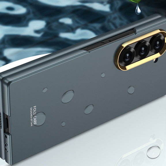 For Samsung Galaxy Z Fold6 GKK Integrated Ultra-thin Electroplating Lens Frame Phone Case(Titanium Grey)