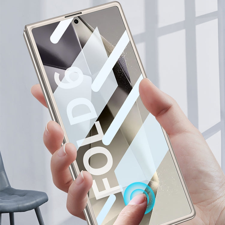 For Samsung Galaxy Z Fold6 GKK Integrated Ultra-thin Electroplating Lens Frame Phone Case(Titanium Grey)