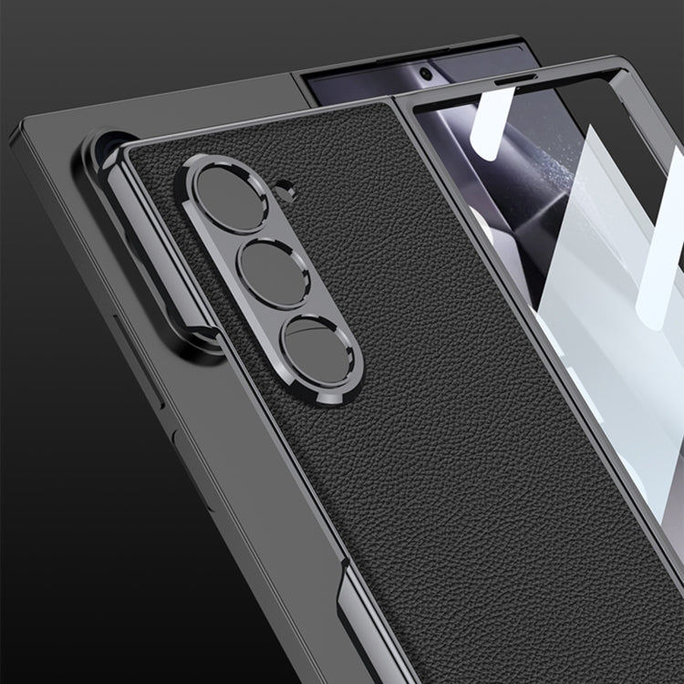 For Samsung Galaxy Z Fold6 GKK Integrated Plating Leather Full Coverage Phone Case(Titanium Grey)