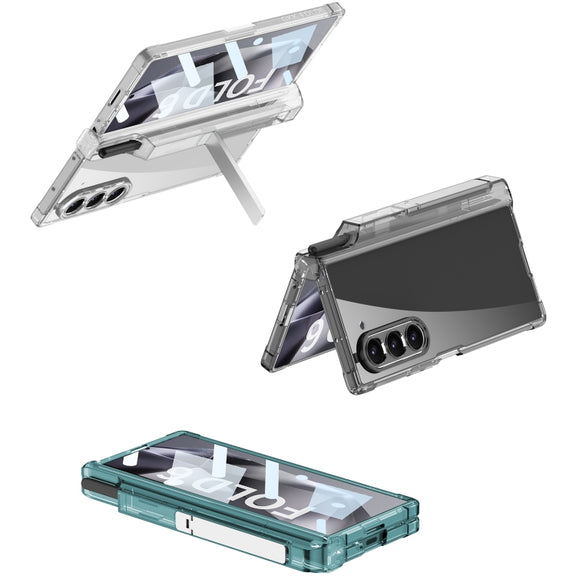 For Samsung Galaxy Z Fold6 GKK Integrated Airbag Hinge Full Coverage Phone Case with Holder / Pen Box, Not Included Pen(Green)