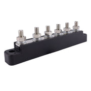 Pair 6 Way 48V 150A M6 Power Distribution Block Terminal Studs(Black + Red)
