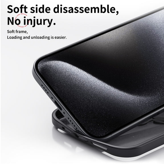 For iPhone 16 Pro Max Double Ring MagSafe Magnetic Holder Phone Case(Matte Black)
