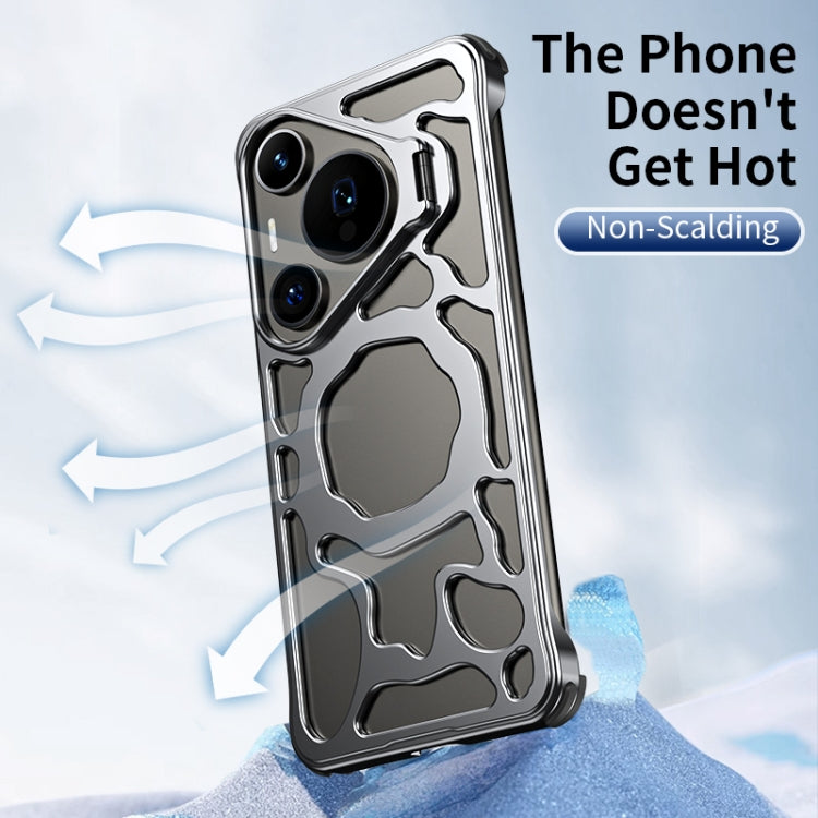 For Huawei Pura 70 Pro Auspicious Cloud Series MagSafe Metal Phone Case with Bracket(Grey)