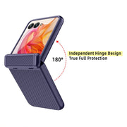 For Motorola Razr 50 Ultra Integrated Fold Hinge Grid Texture Phone Case(Purple)