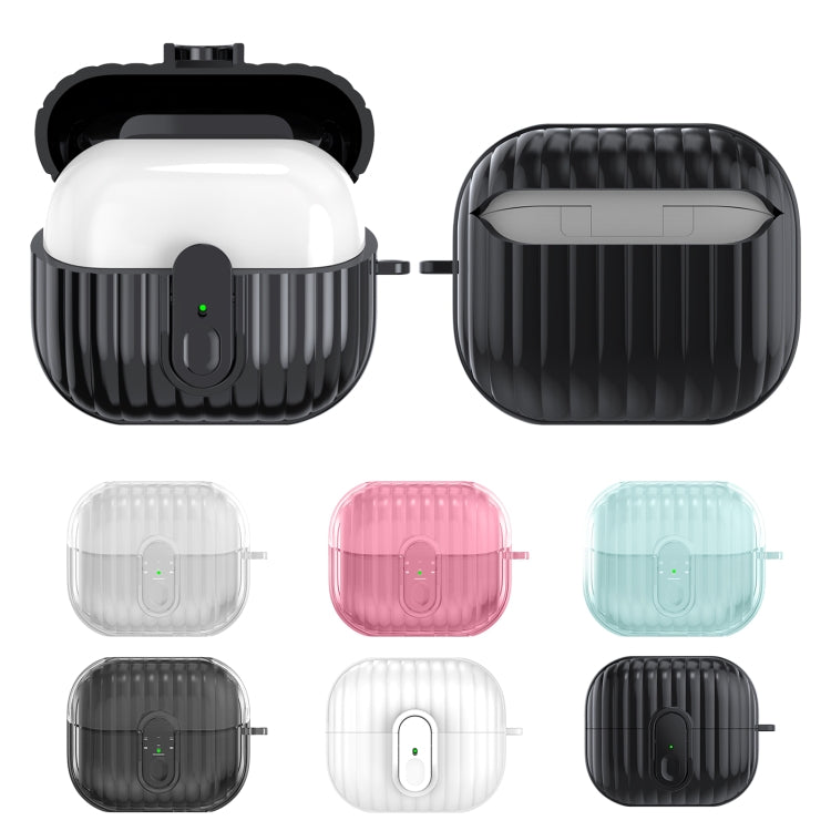 For Samsung Galaxy Buds3 Shell Look Earbuds Box Protective Case with Security Lock(Transparent)