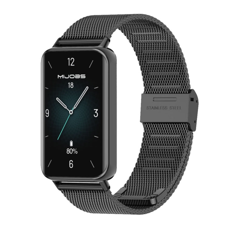 For Honor Band 10 / 9 MIJOBS Milan Buckle Stainless Steel Watch Band(Black)