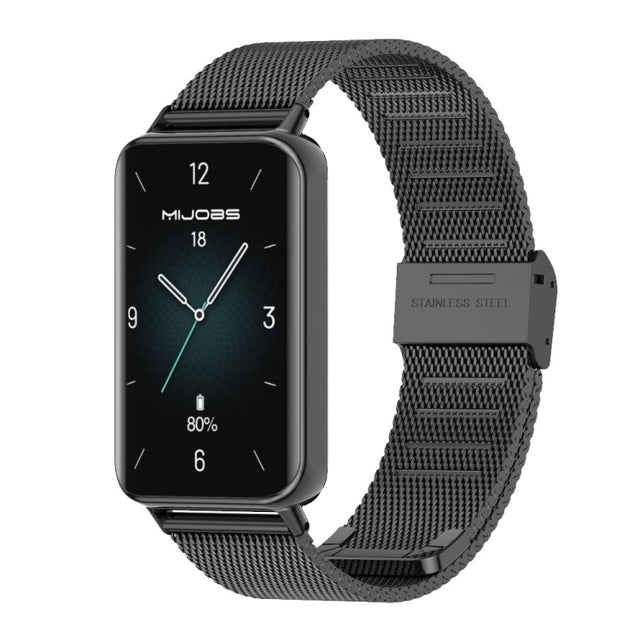 For Honor Band 10 / 9 MIJOBS Milan Buckle Stainless Steel Watch Band(Black)