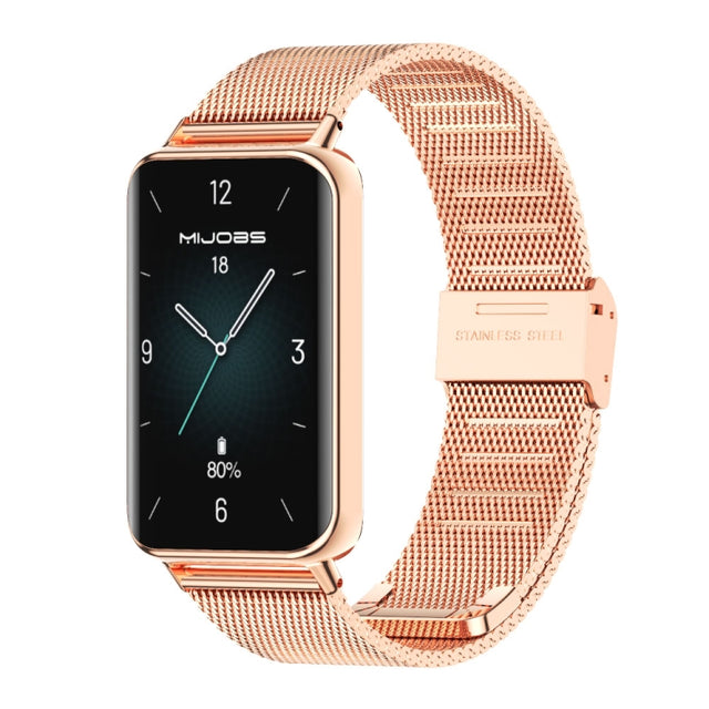 For Honor Band 10 / 9 MIJOBS Milan Buckle Stainless Steel Watch Band(Rose Gold)