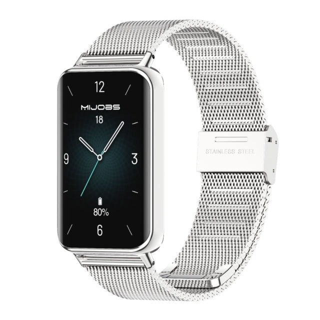 For Honor Band 10 / 9 MIJOBS Milan Buckle Stainless Steel Watch Band(Silver)