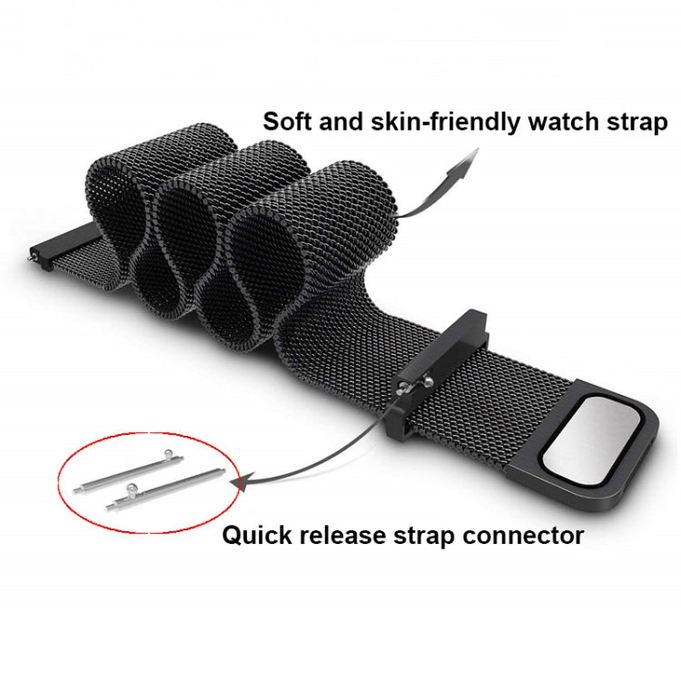 For Garmin Lily 2 14mm Milan Stainless Steel Watch Band(Vintage Gold)
