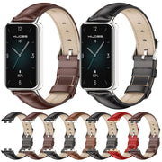For Honor Band 10 / 9 MIJOBS Cowhide Leather Watch Band(Black Silver)